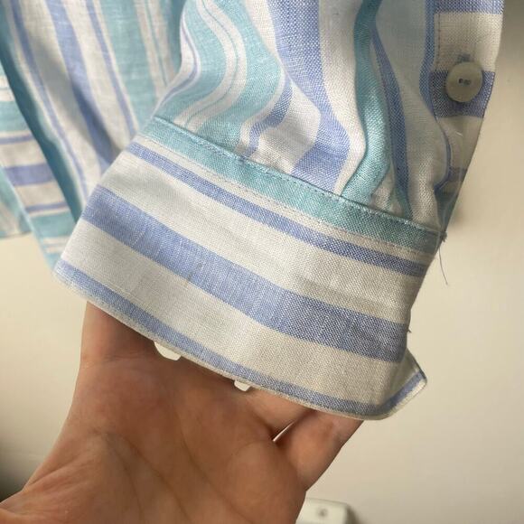 Foxcroft Women Button zip Pastel Blouse Long Size 24W relaxed fit - Picture 6 of 10